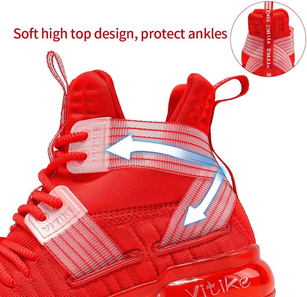 VITUOFLY Kids Basketball Shoes Boys Air Cushion Sneakers Girls Mid Top School Hoops Shoes Non-Slip Outdoor Sports Running Gym Comfortable Durable Little Kid/Big Kid - Image 4