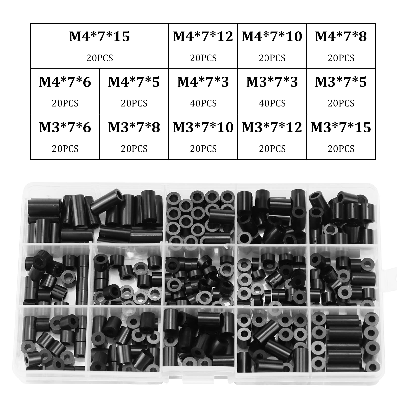 100 Rondelle Distanziali In Plastica PE Trasparenti M3 - Uxcell