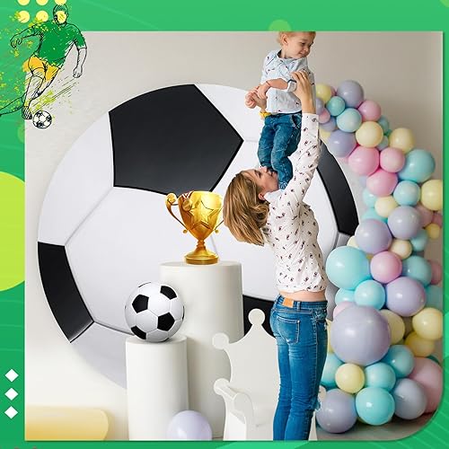 Miniatura 6 de VitalCozy Cubierta de fondo redonda de 6.5 pies sin soporte ni globo, telón de fondo redondo de elastano para deportes temáticos, fiestas, niños,