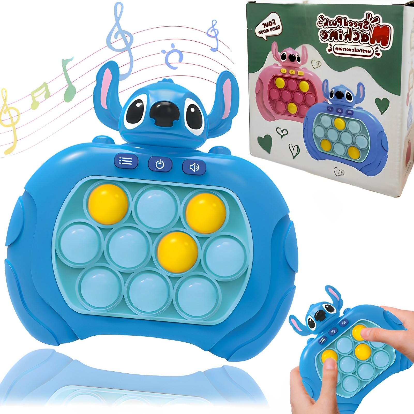 Pop Push it Controlador de Juegos,Quick Push Burbujas Juego Consola,Pop-It Electrónico,Juguete Pop It Electrónico Fidget Toys, Quick Push Bubble Sensory Fidget Juguetes para Niños y Adultos