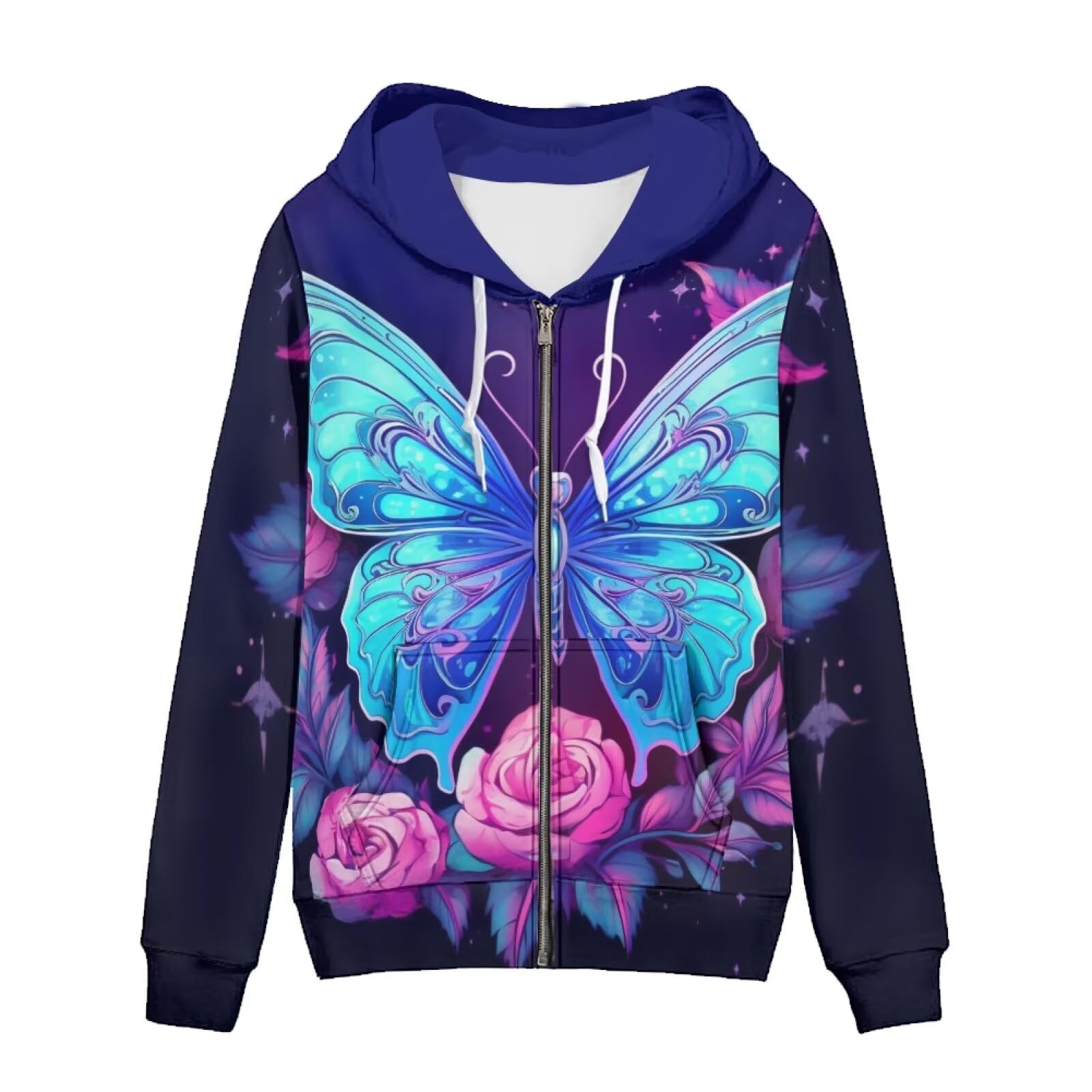 Showudesigns Women's Clothing Zip Up Hoodies XS-5XL Fashion Sweatshirts Clothes Fall Pullover Tops