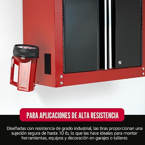 Miniatura 3 de VELCRO Brand Sujetadores resistentes, tiras de 4 x 2 pulgadas con adhesivo, 8 juegos, soporta 10 libras, cinta adhesiva de fuerza industrial negra