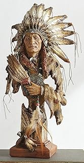 BLACK FOREST DECOR Chief with Headdress Sculpture