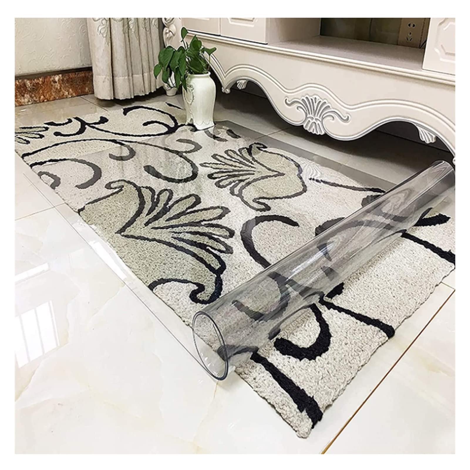 UNIONSKY 2mm PVC Esterilla para Muebles para Silla Suelos Duros Oficina,Tapete Transparente,Protector De Suelo Duro, Parquet Alfombra Protectora,Resistente A Los ArañAzos(105x320cm)