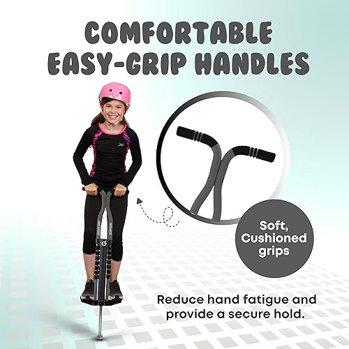 Miniatura 42 de New Bounce Pogo Stick para niños – Pogo Sticks para edades de 9 años en adelante, 80 a 160 libras – Edición Pro Sport, calidad, fácil agarre, Negro