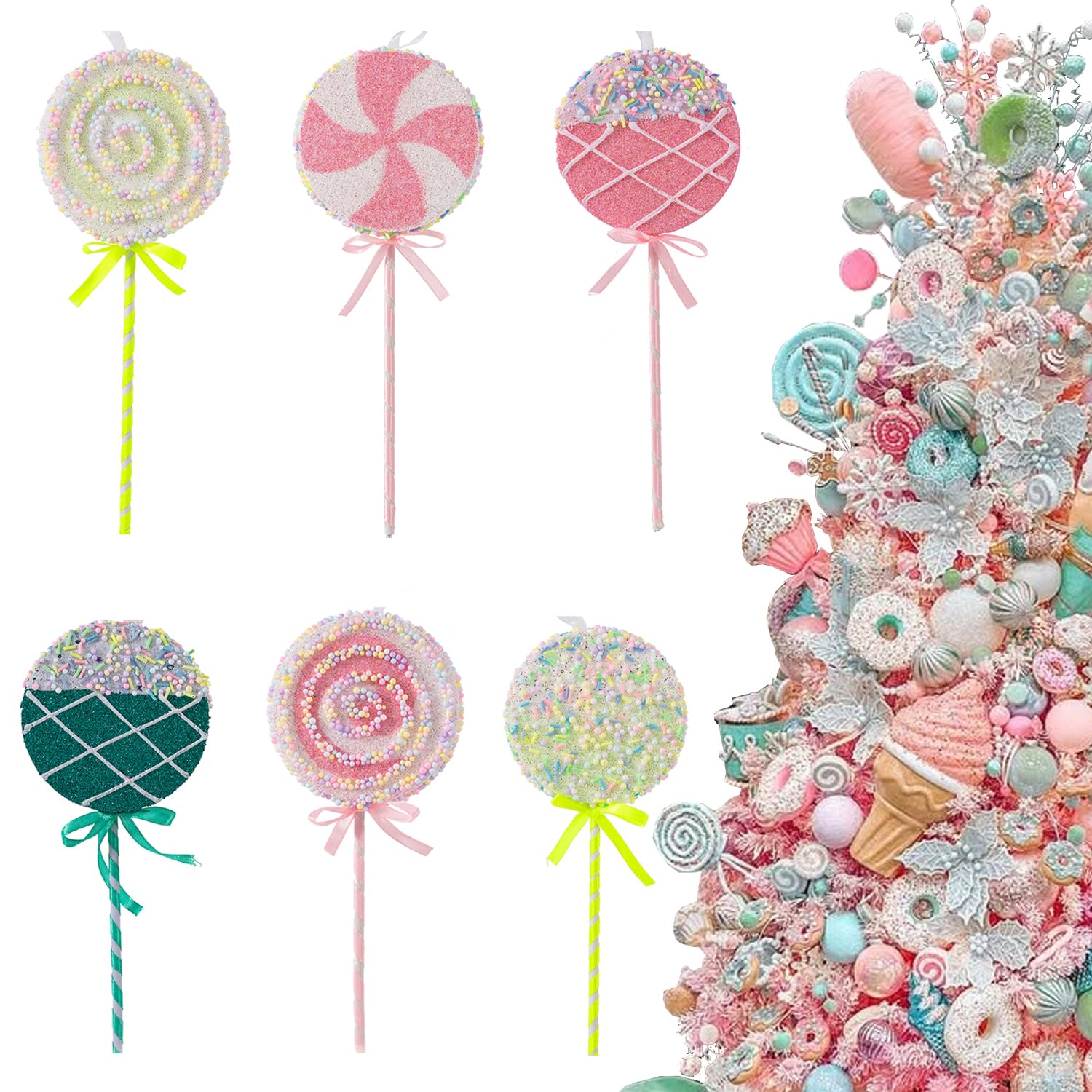 Amazon.com: 6Pcs 10.2inch Christmas Lollipop Candy Land Ornaments