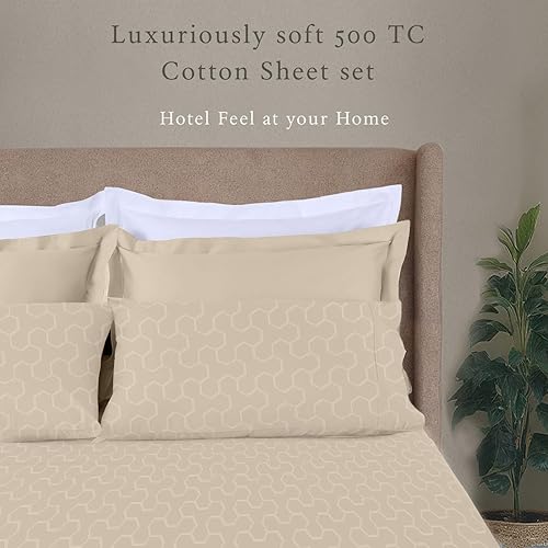 Miniatura 2 de Threadmill Sábanas 100% algodón para cama tamaño King, satén de damasco para todas las estaciones, juego de sábanas de 500 hilos de 4 piezas,