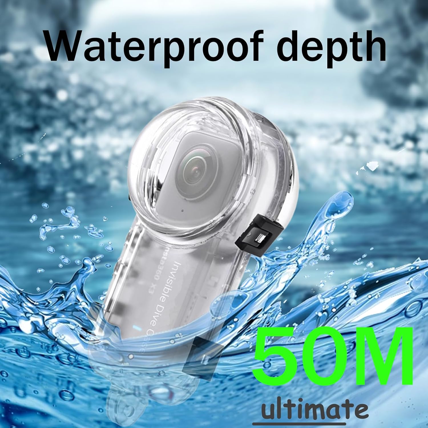 Accessories for Insta360 X3 Invisible Dive Case Waterproof Up to 50m (164ft)