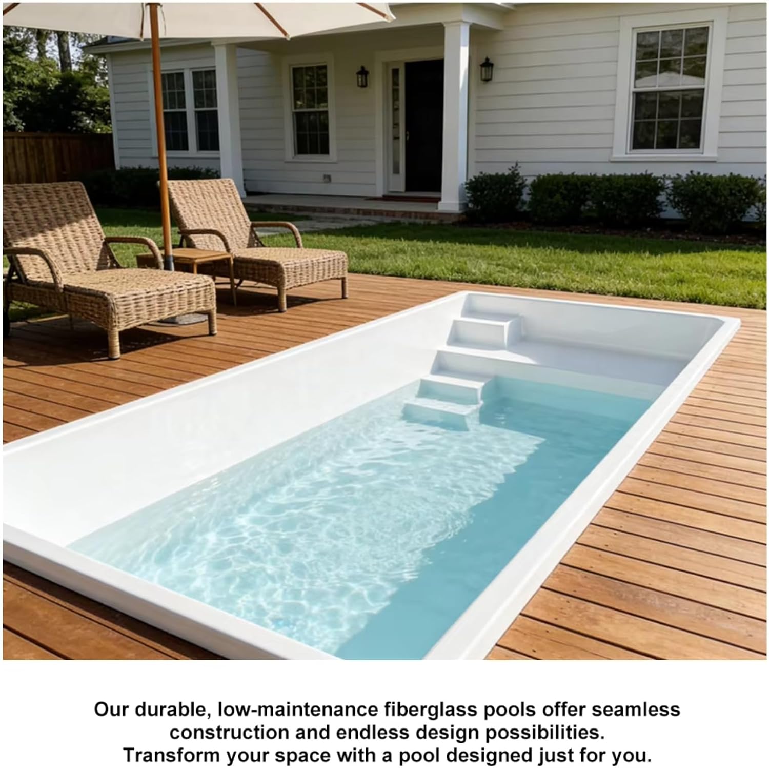 Swimming Pool Above Ground Pool Outdoor Ground Swimming Pools Durable Easy Install Rectangle Shape Family Use