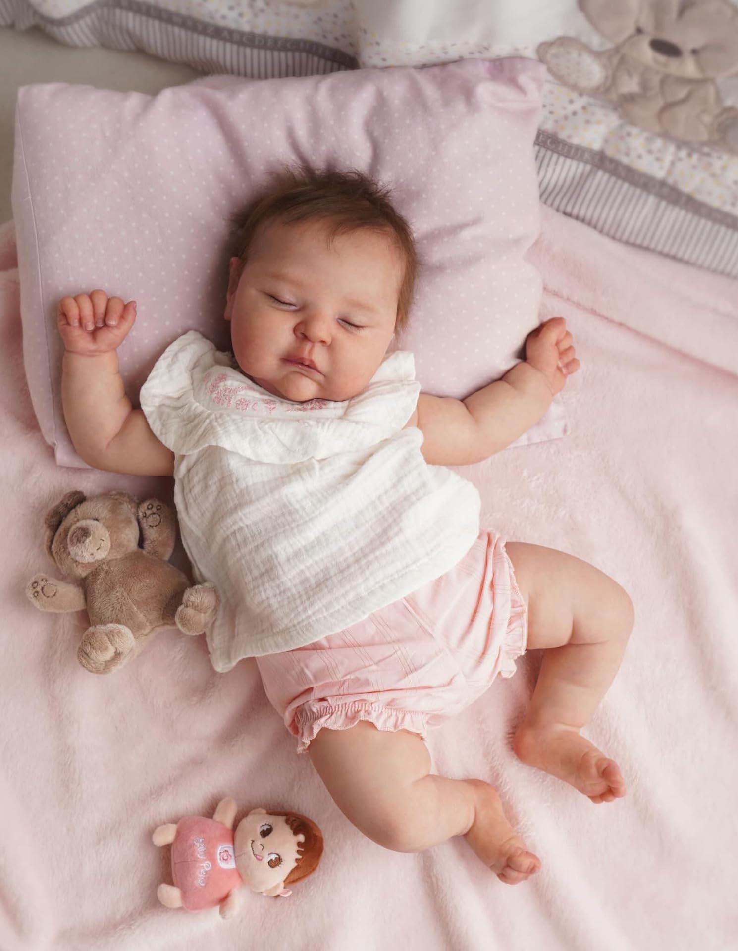 Reborn 19 cali oryginalne lalki żeńskie realistyczne do spania, tkane ciało, wygląda i czuje się jak prawdziwe realistyczne dziecko, idealny prezent dla dzieci i kolekcjonerów