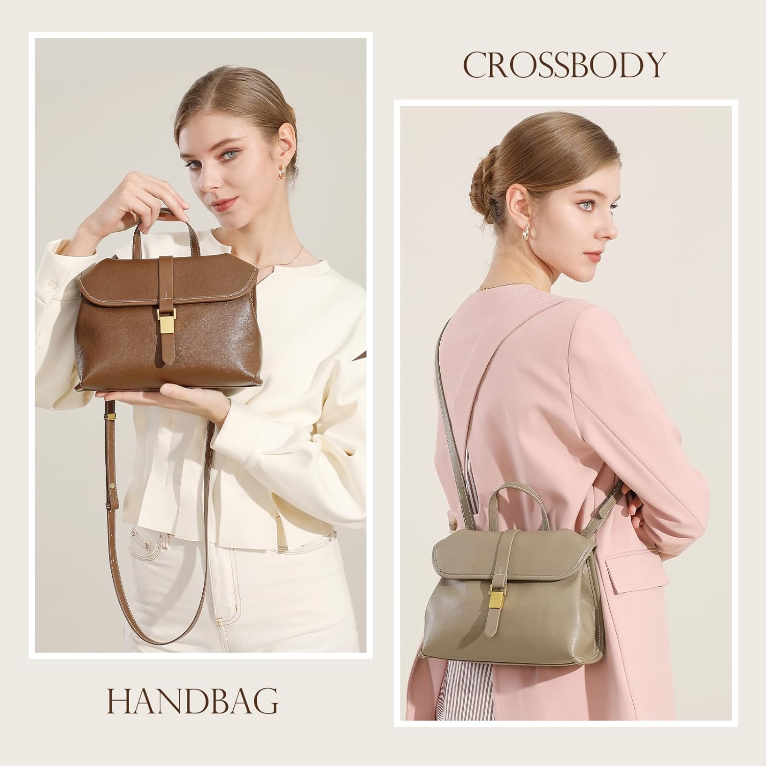 Genuine Leather Crossbody Bags for Women, Soft Handbags Shoulder Bag Top Handle Bag for Women - Image 2