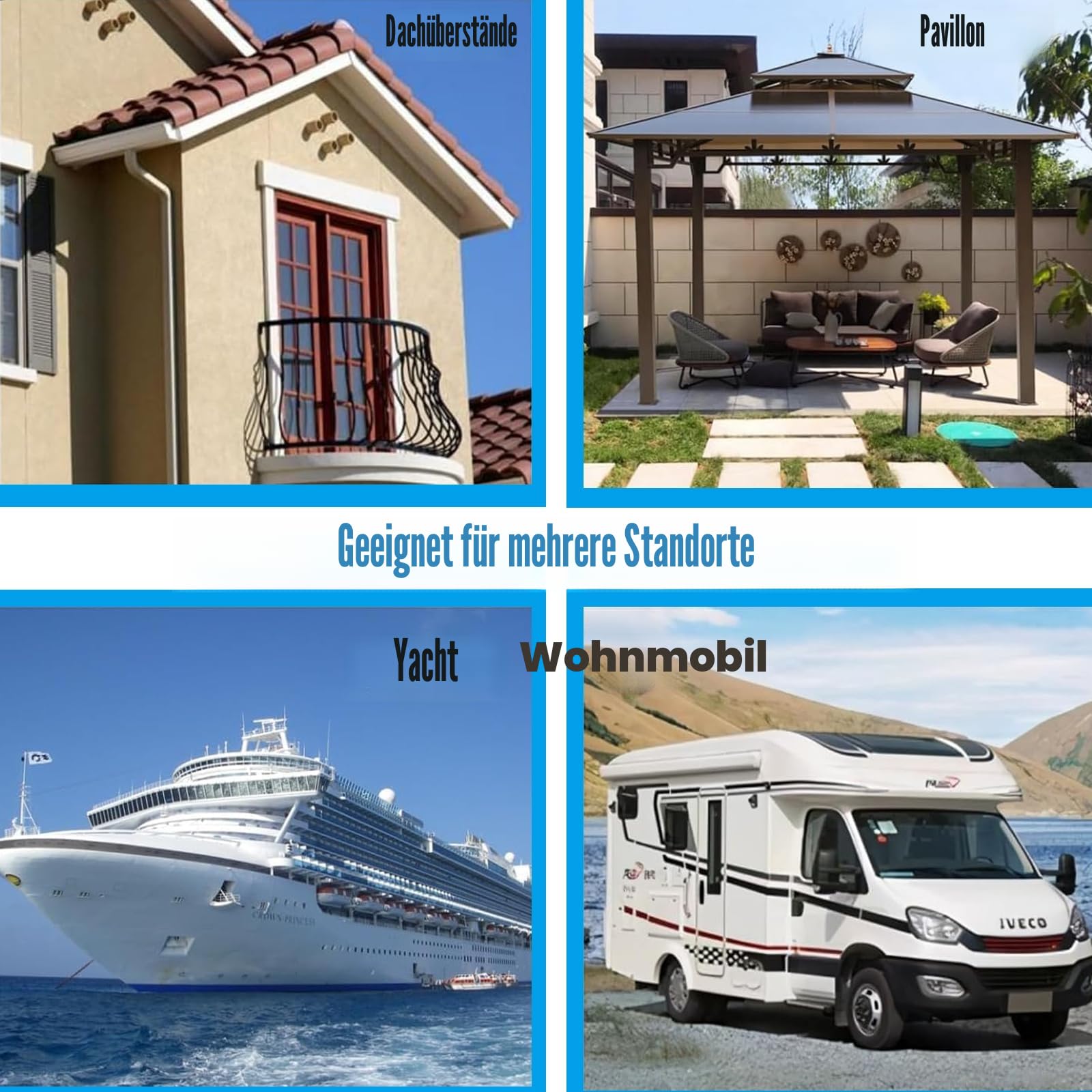 Selbstklebende J-Form RV-Regenrinne, Dach-Regenumleitungsstreifen für Fahrzeug, LKW, Wohnmobil, Boot, Auto, Van, Tür, Wohnmobil, PVC-Kunststoff, Tropfabweiser (Weiß, 3M)