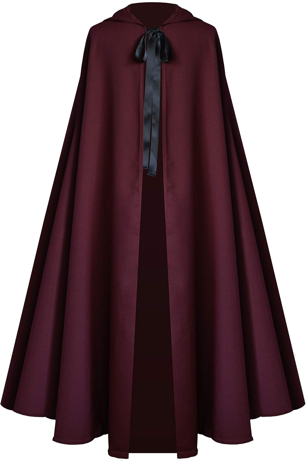 Victorian Vagabond Gothic Medieval Cloak Steampunk Shakespeare Stage Theater Cape Historical Renaissance Burgundy Wine One Size