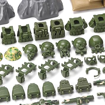 Military Weapons Pack Camo Green Army Accessories for Soldier Figures