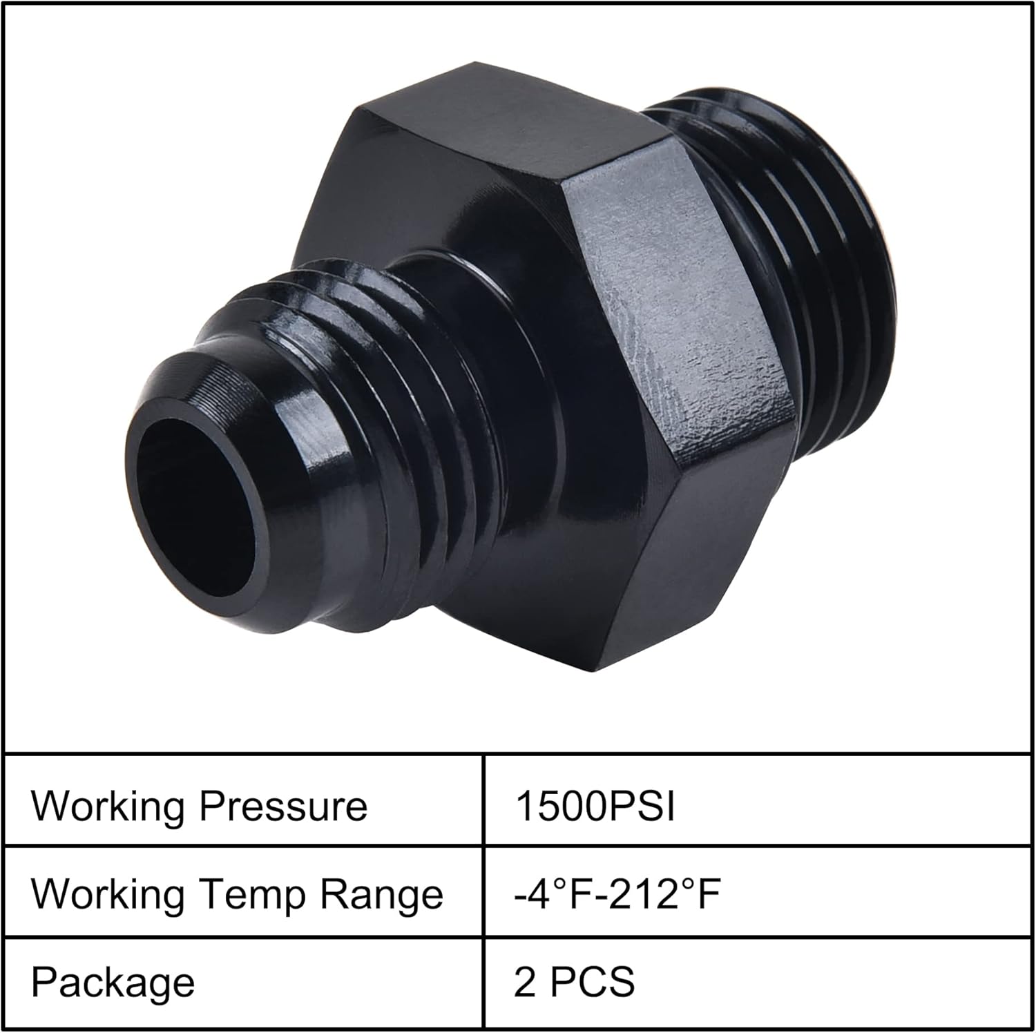 EVIL ENERGY 6AN Male to M16 x 1.5mm Male Metric Thread Fitting 2PCS Bundle with Adjustable 3AN-16AN Wrench Aluminum Blue