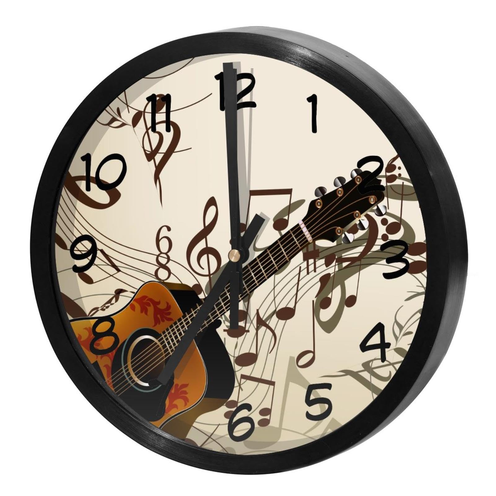Horloge silencieuse guitare pour une ambiance musicale et calme à la maison