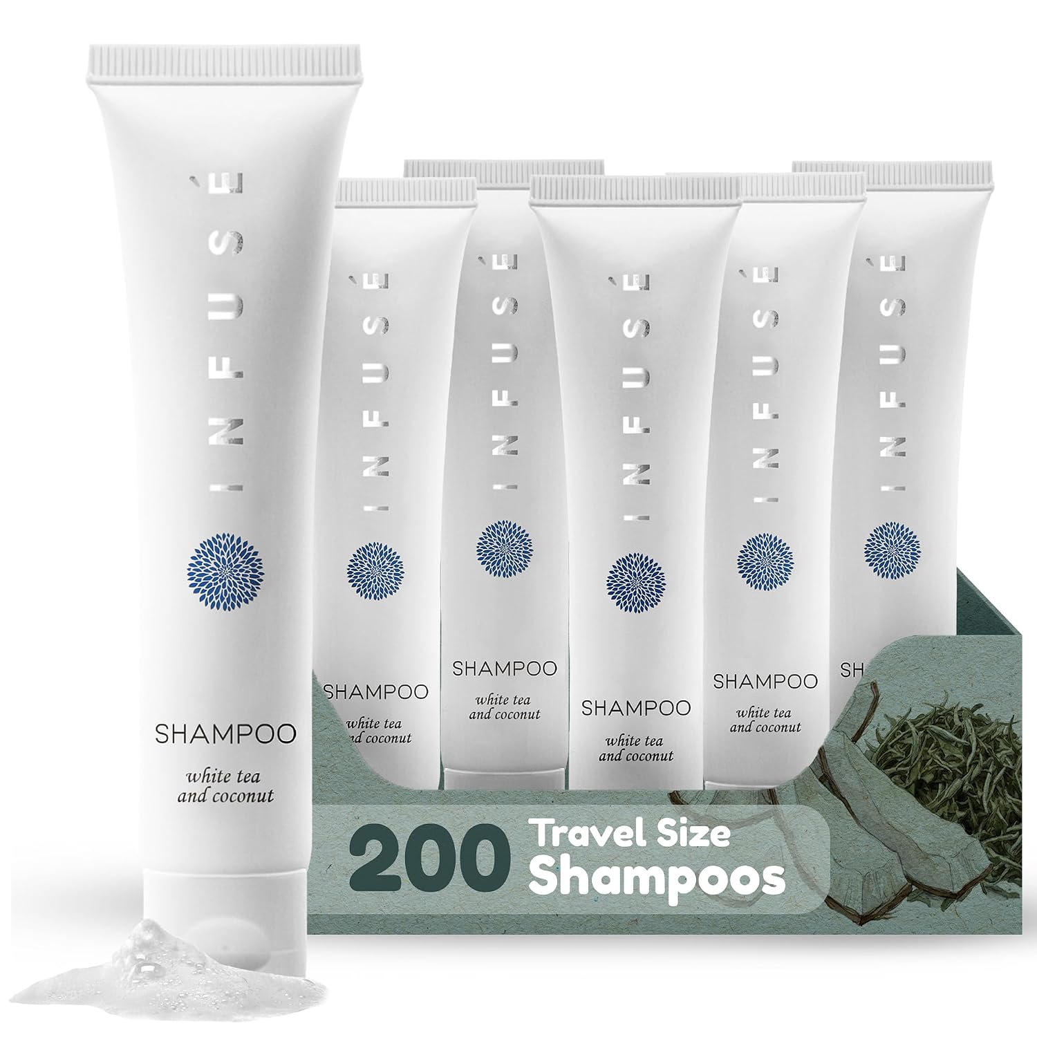 INFUSE Travel Size Hotel Shampoo with White Tea & Coconut