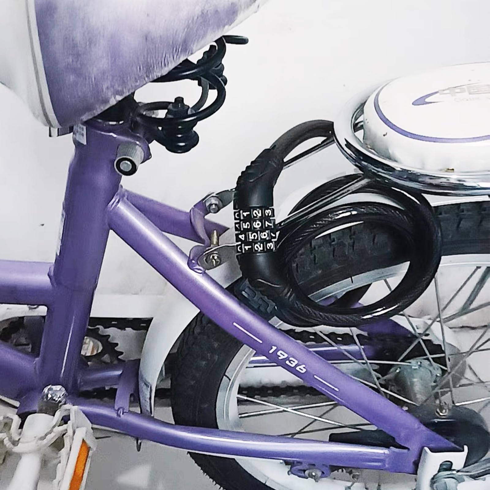 Lectorias 120CM Candado Bicicleta, Candados con Combinacion de 5 Dígitos | Cadena Bicicleta Antirrobo, Cable de Bloqueo, Cerradura de Cable, Cadenas Antirrobo Moto, Cerraduras