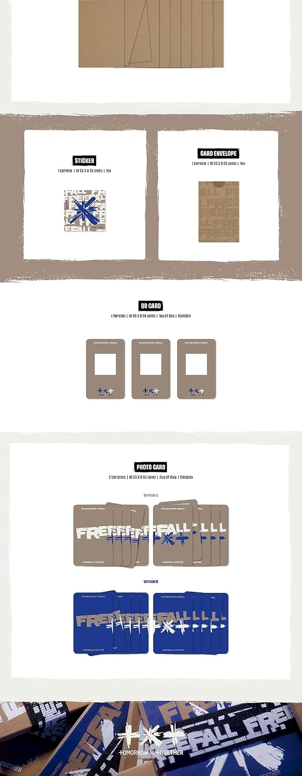 TXT The Name Chapter : FREEFALL 3rd Album Contents+Photocard+Sticker+Tracking Sealed Tomorrow X Together (Weverse Ablums B Version) by Generic - Used condition - Image 3