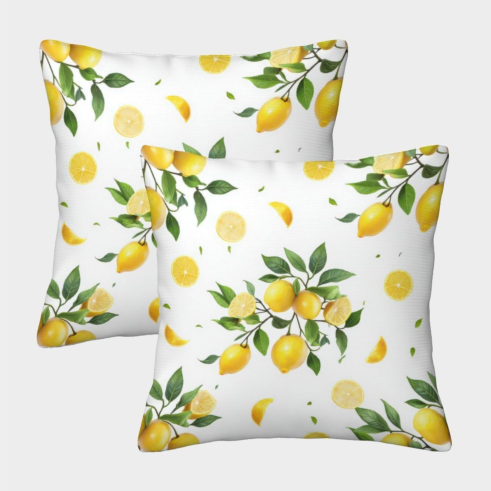 QFVANSIYO Refreshing Lemon 3D Printed Pillowcase Microfiber Bedroom Decor Fruit Pattern Pillow Cover Soft Breathable for All Ages 40x40cm