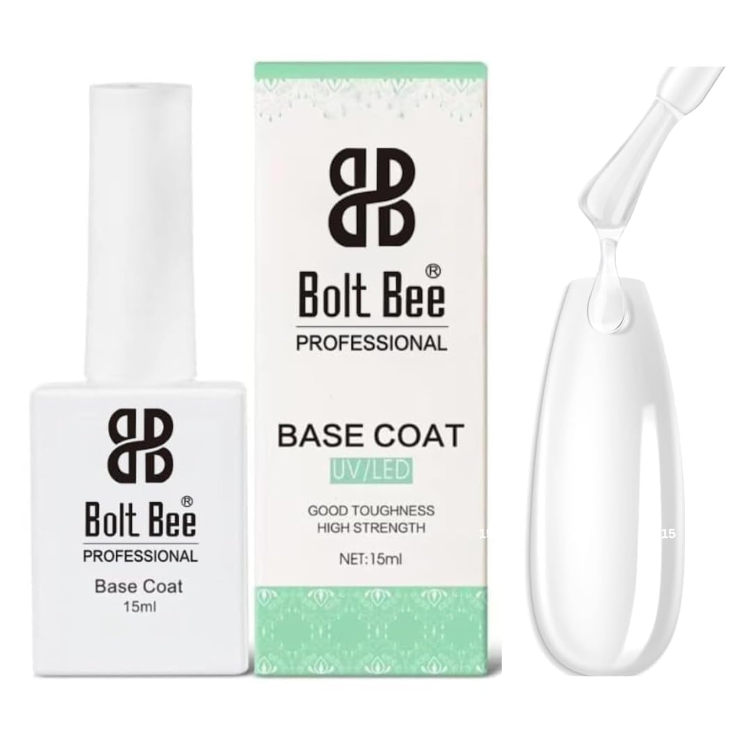 Bolt Bee Base Coat, 15ml for Gel Nail Polish Soak off LED Nail Lamp Upgraded Formula Long-Lasting DIY Home and Nail Salon-image-12