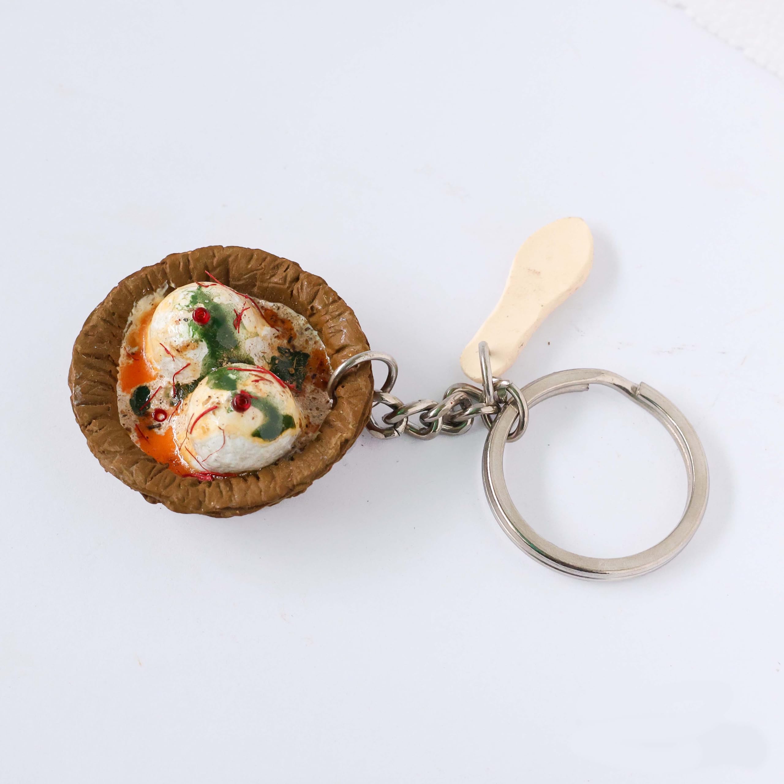 Dahi Vada Food Miniature Keychains | Best Souvenir Gift 100% Made in India | Keyring For All Ages.-image-17