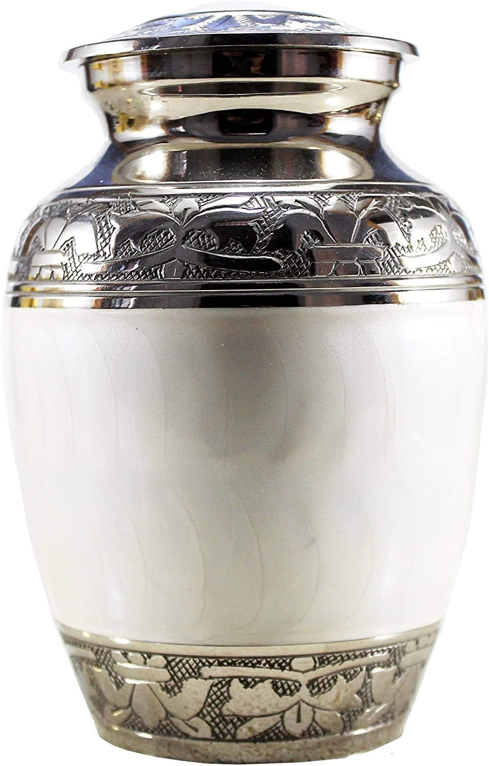 Small Keepsake Cremation Urn for Human Ashes – Mini Urn – Elegant Funeral Urn with Secure Lid – Premium Aluminum Burial Urn for Adults-45 Lb– Honor Loved Ones with Velvet Bag (Pearl Purple)