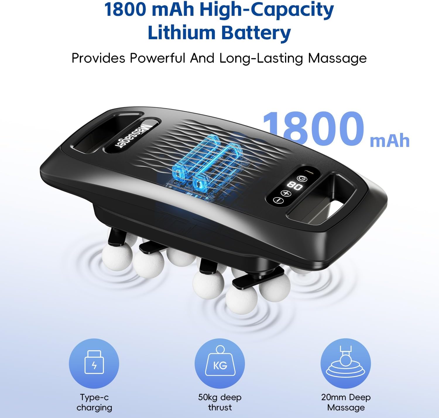 cotsoco 20-Head Massage Gun Set, Deep Tissue Percussion Massager with 9 Modes and 9 Intensities, Quiet Handheld Muscle Massager for Back, Shoulders, Legs, Foot & Body Pain Relief - Image 5