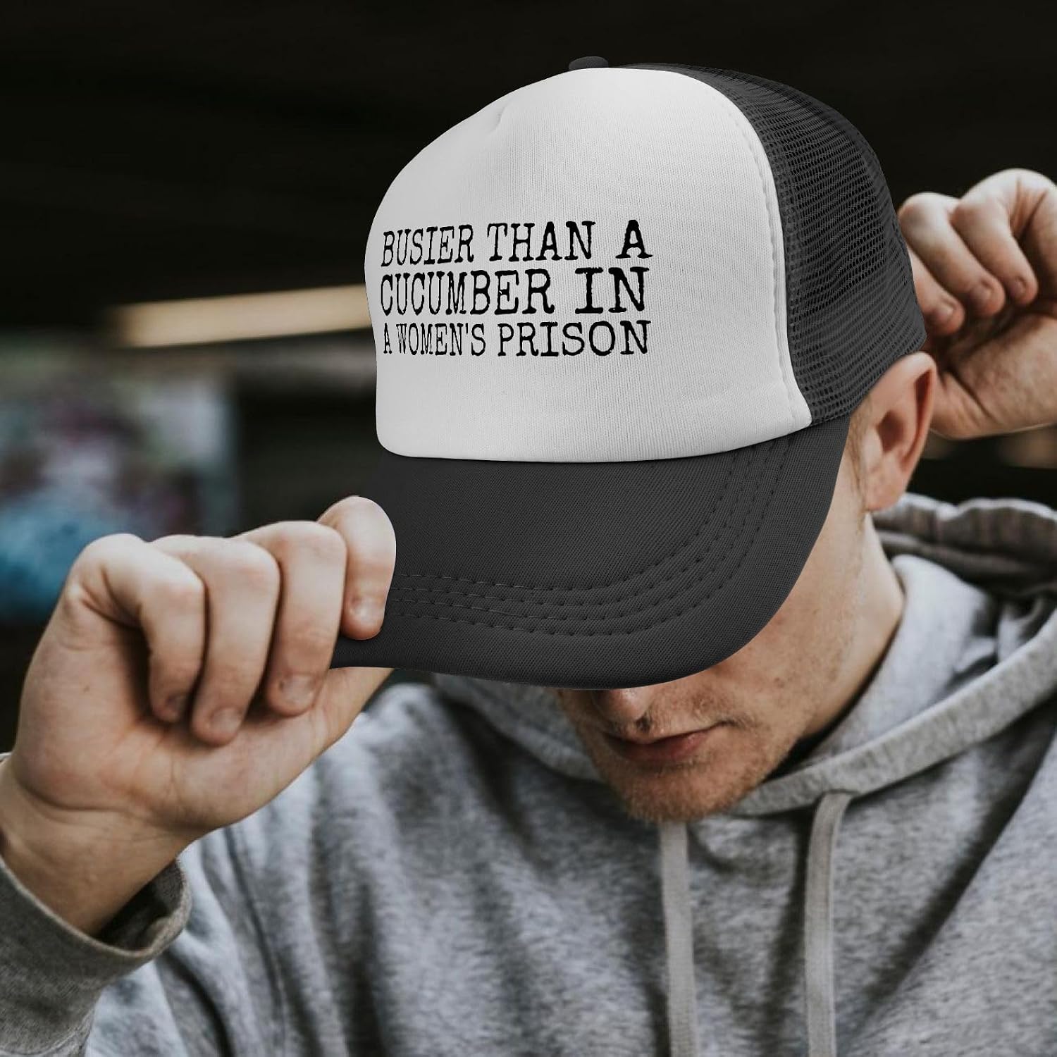 Busier Than a Cucumbers in a Women's Prison Hat Trucker Hat for Men Baseball Hats Gifts