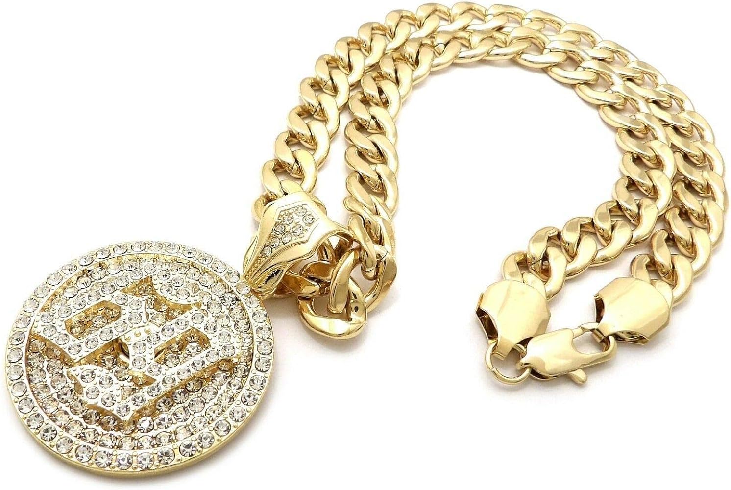 アクセサリー iced out Miami necklace ICED 69 SPINNER PENDANT & 11mm 20
