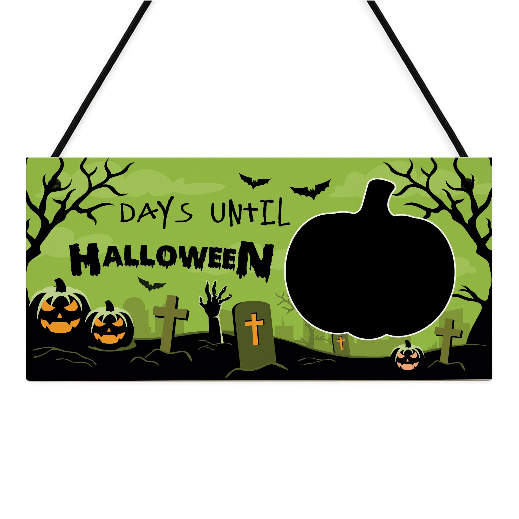 Red Ocean Halloween Countdown Plaque Decoration Days Until Halloween Hanging Sign For Kids Children Novelty Gift For Son Daughter