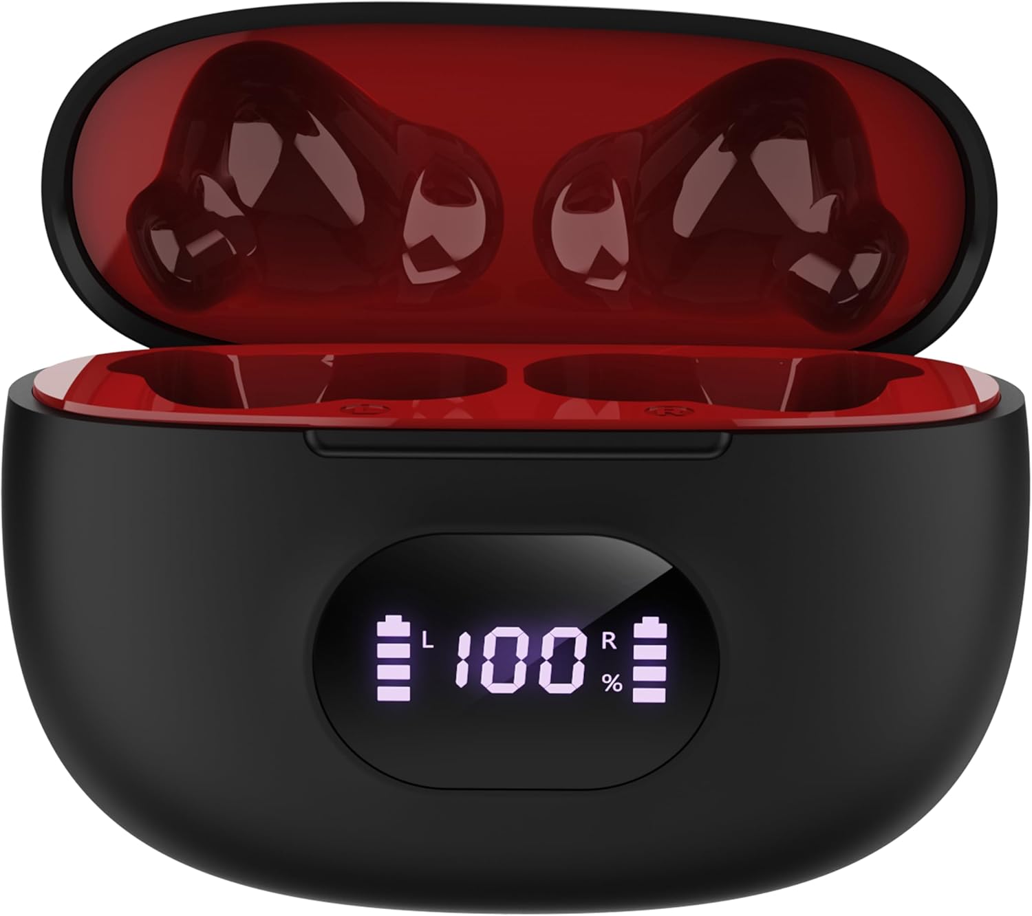 IQ Sound IQ-243TWS Dual-micTWS Earphones and LED Power Display, Amazing Stereo Sound Earbuds, Water Resistance, In-Ear Position Detection, Voice Assistant, Noise Cancellation, and Touch Control