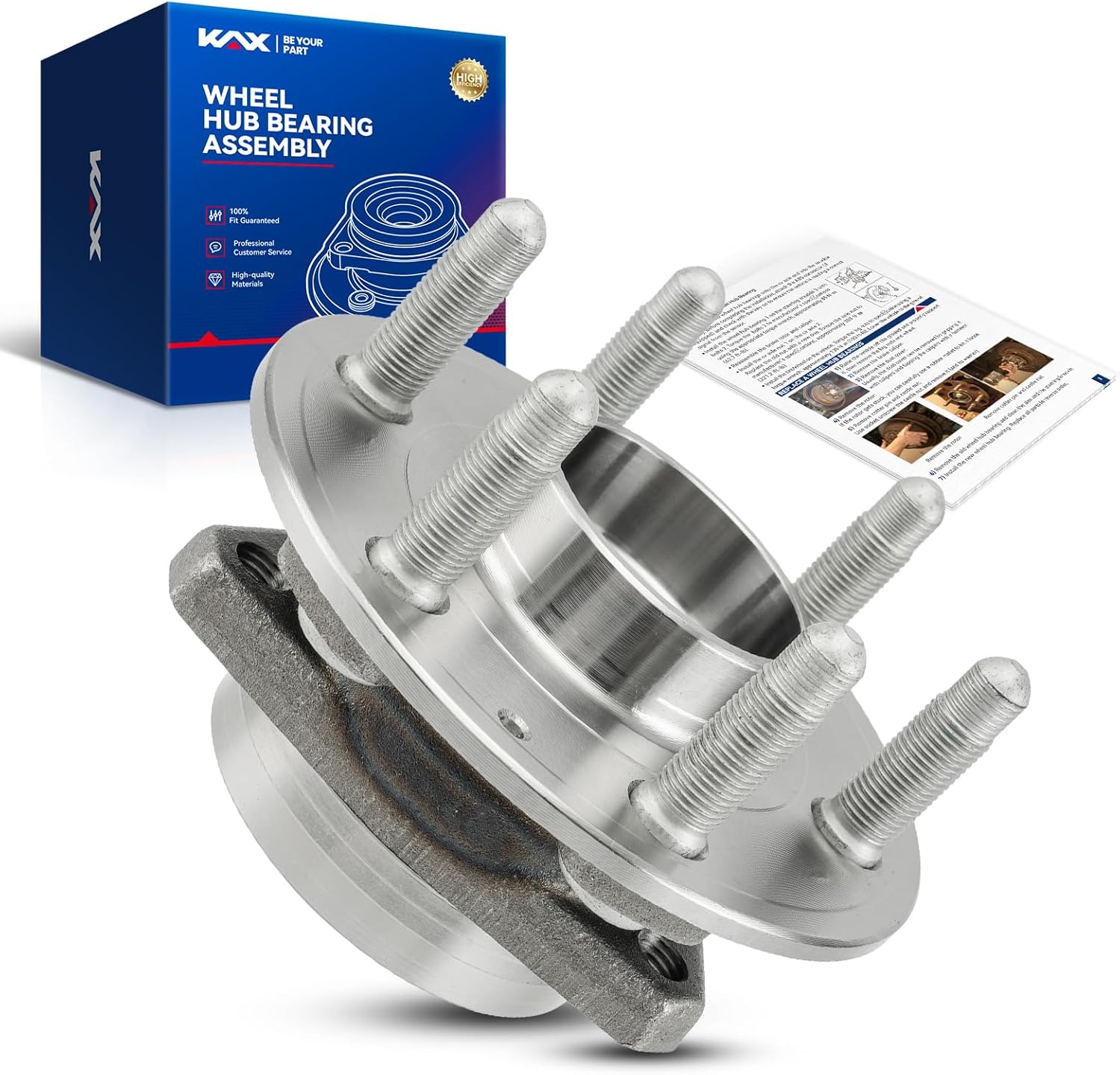 KAX 512593 1PCS Rear Wheel Hub Bearing Compatible with Chevrolet Traverse 2018-2022, GMC Acadia 2017-2022, Cadillac XT5 2017-2022, Buick Enclave 2018-2022, Cadillac XT6 2020-2022,6 Lugs W/ABS