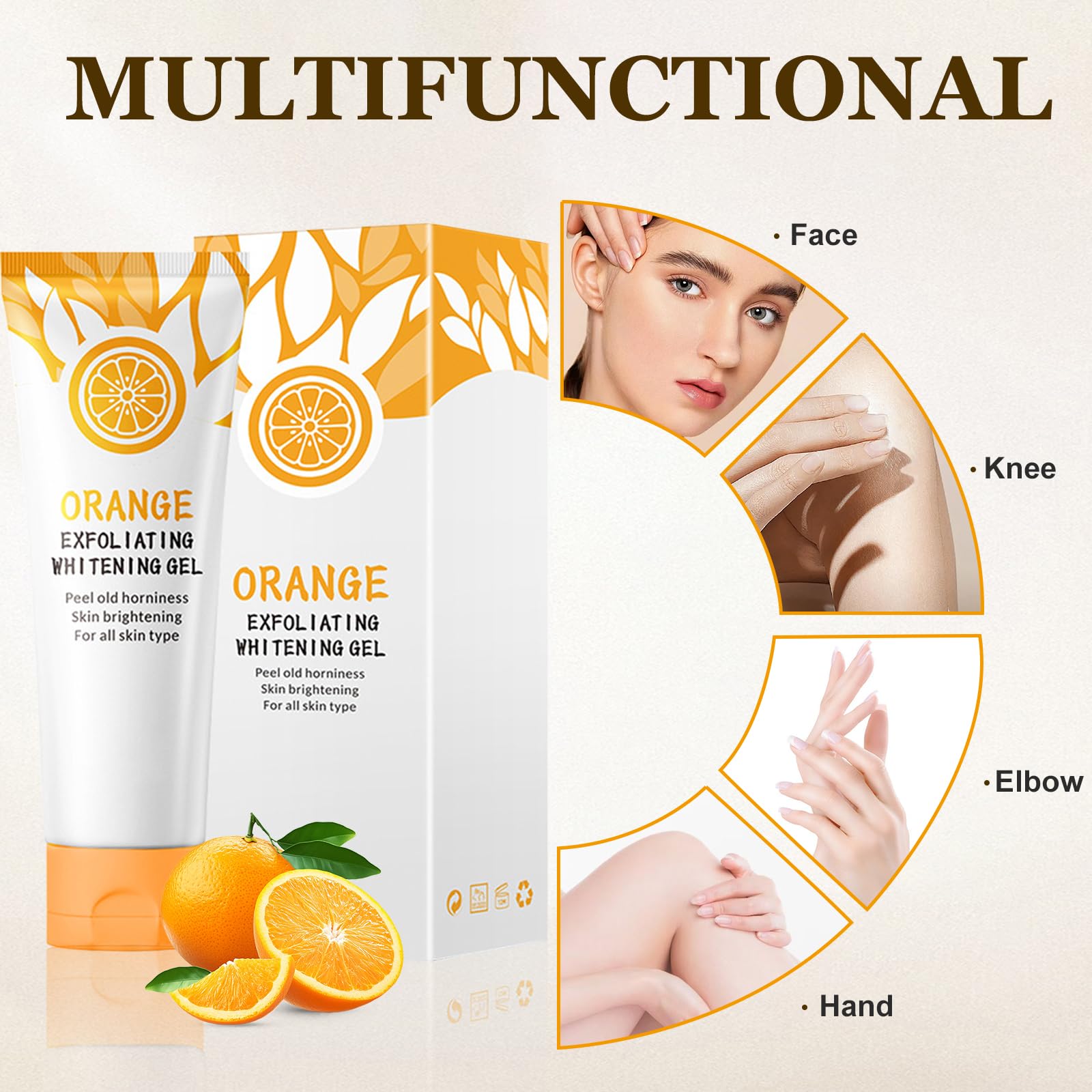 2PCS Orange Peeling Gel, Deep Exfoliating Cleanser for Face and Body Facial Exfoliator with Orange Bubble Formula - Image 4