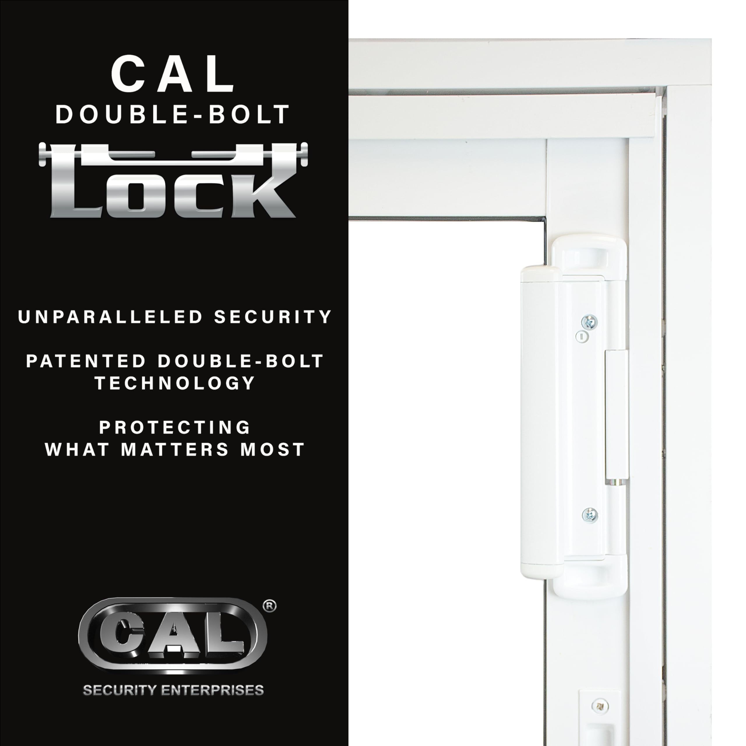 CAL Double-Bolt Lock Para puertas correderas de cristal, tecnología avanzada para mantener a tu familia segura y segura, cerradura de alta seguridad, prácticamente a prueba de ladrones (cerradura de
