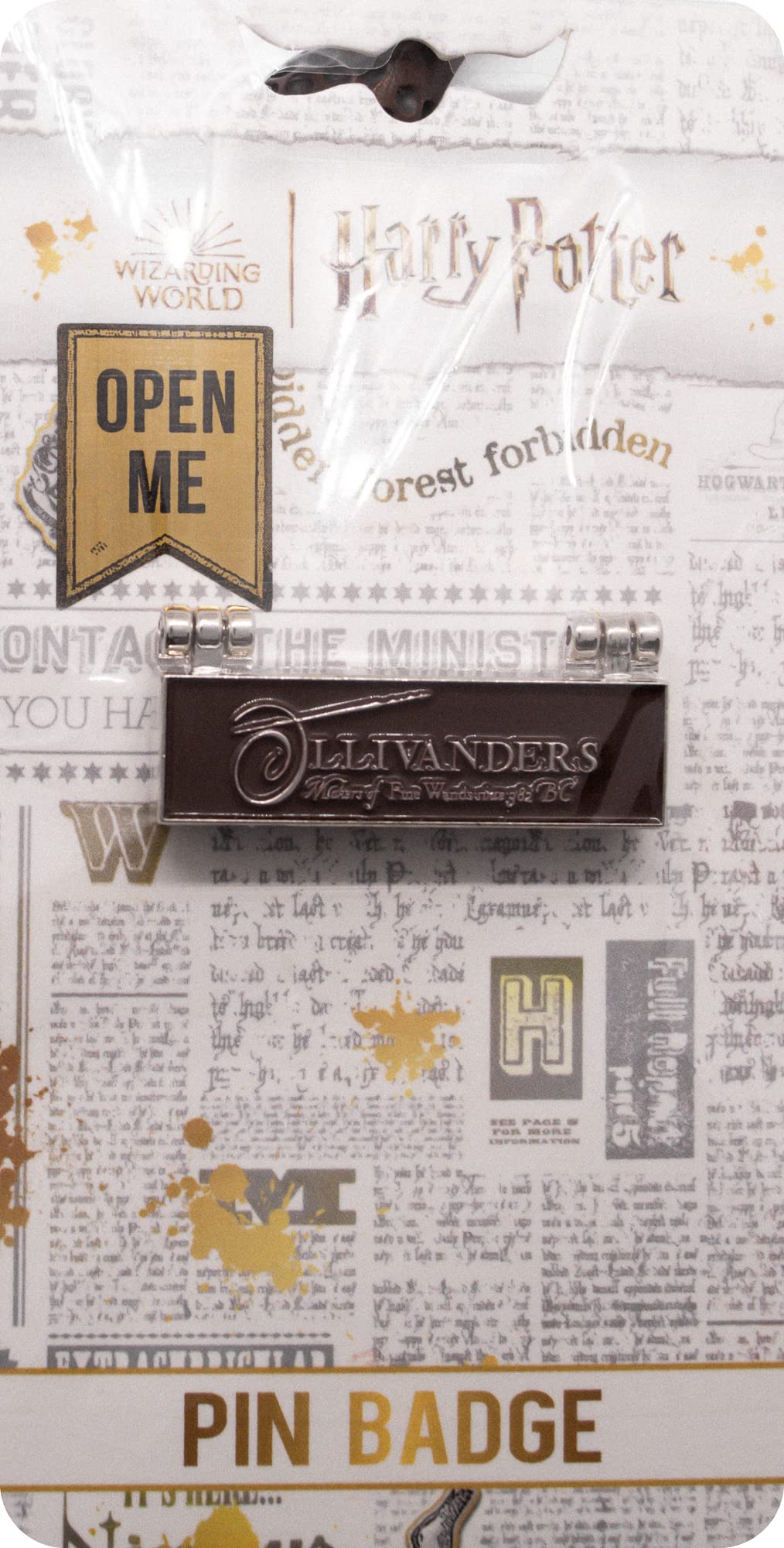Le badge Harry Potter Ollivanders Wand Box est fabriqué en métal et rempli d'émail 3,5 cm x 1,5 cm, Métal