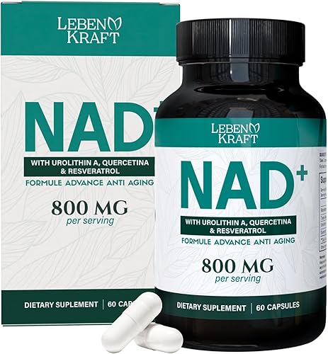 Suplemento NAD Pure Organic  Alternativa de suplemento NMN  Aumenta la energía y la salud celular  Urolitina A, resveratrol, quercetina para poder