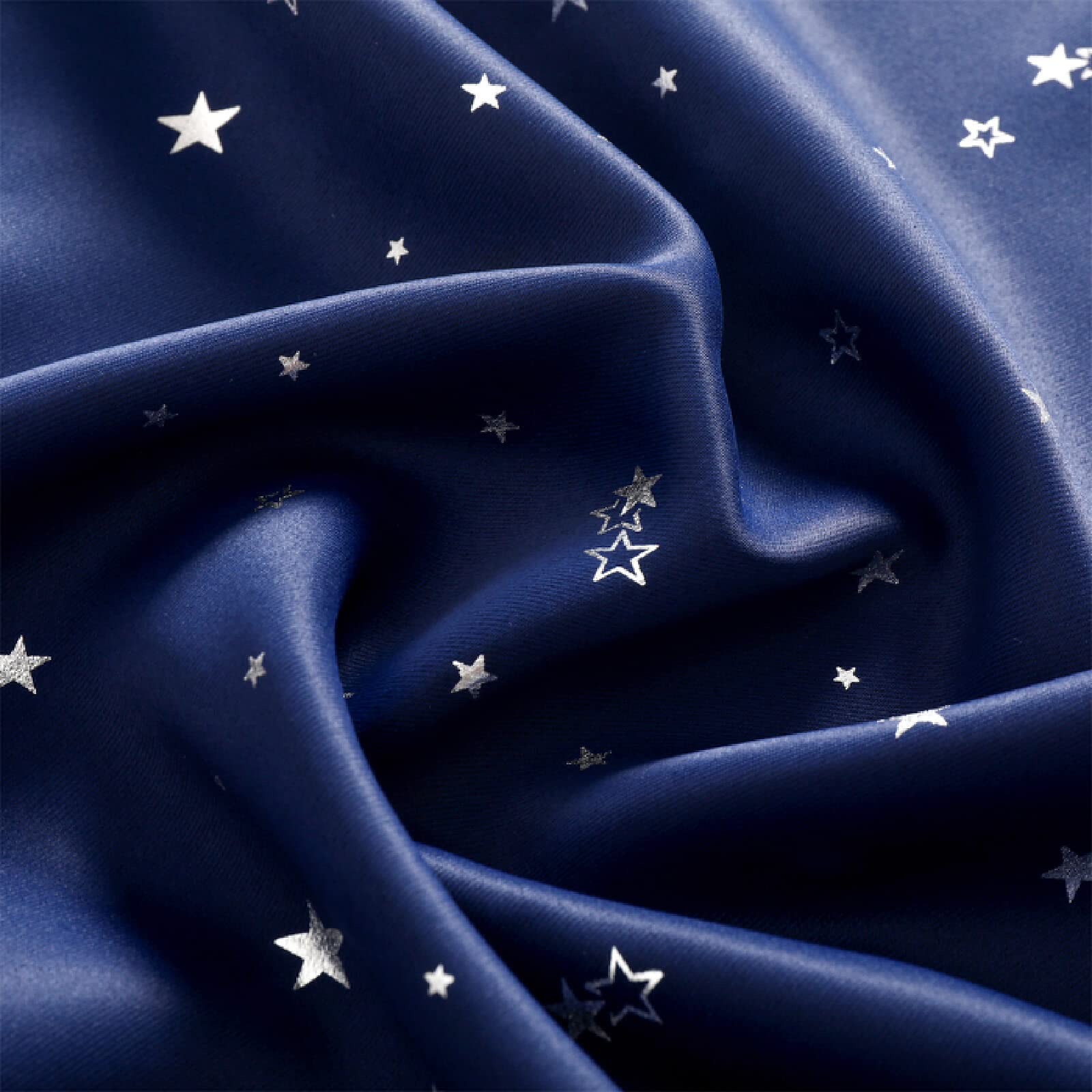 Cortinas Opacas para niños para Sala de Estar Cortinas para niños y niñas Dormitorio Cortinas de Tul Blanco para Ventana Estrella Azul Caliente (Ancho x Elevado) A180cm x E180cm x 1PC