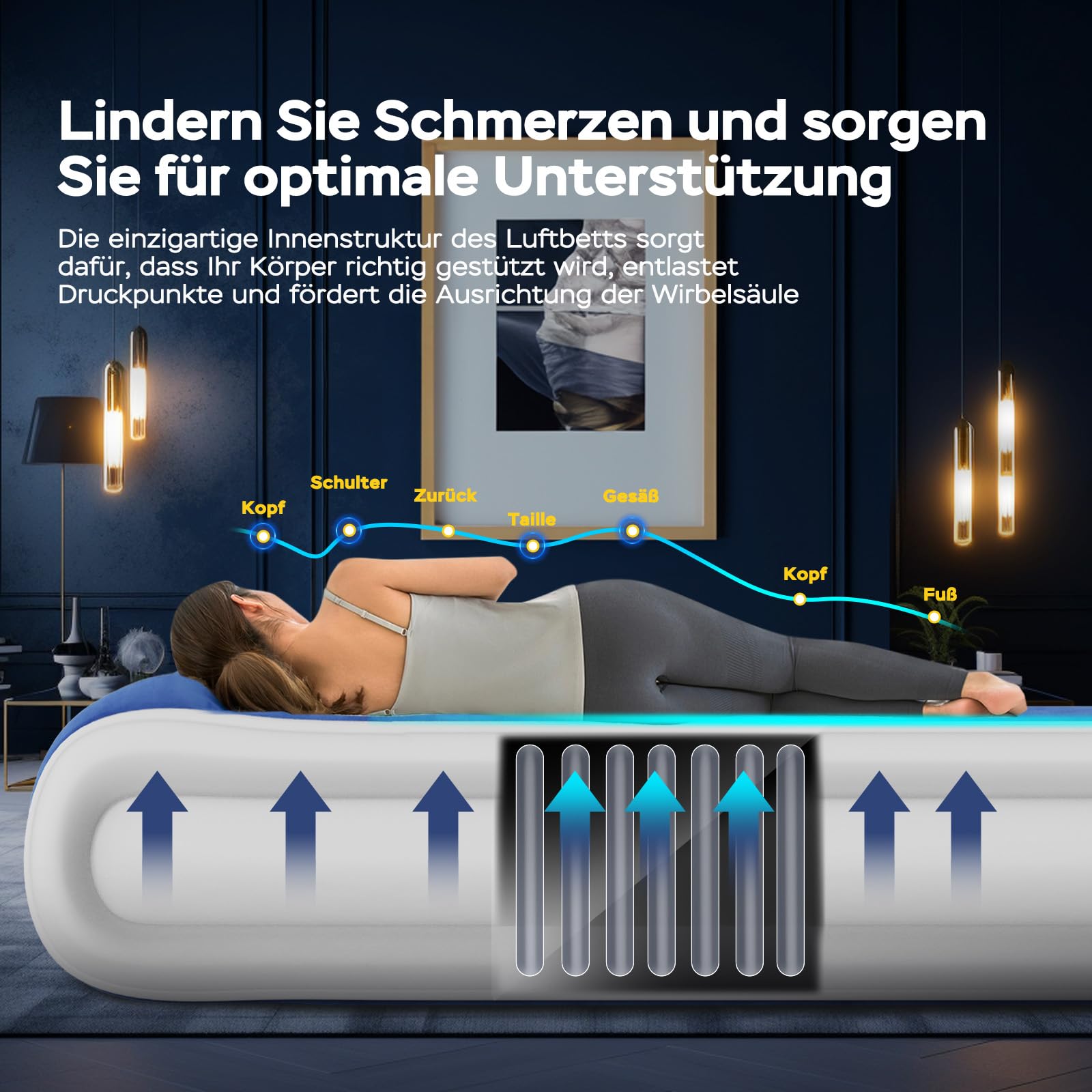 Materasso Gonfiabile Luxchoice Con Pompa Integrata - Letto Autogonfiante Per Ospiti E Campeggio - Foto 3