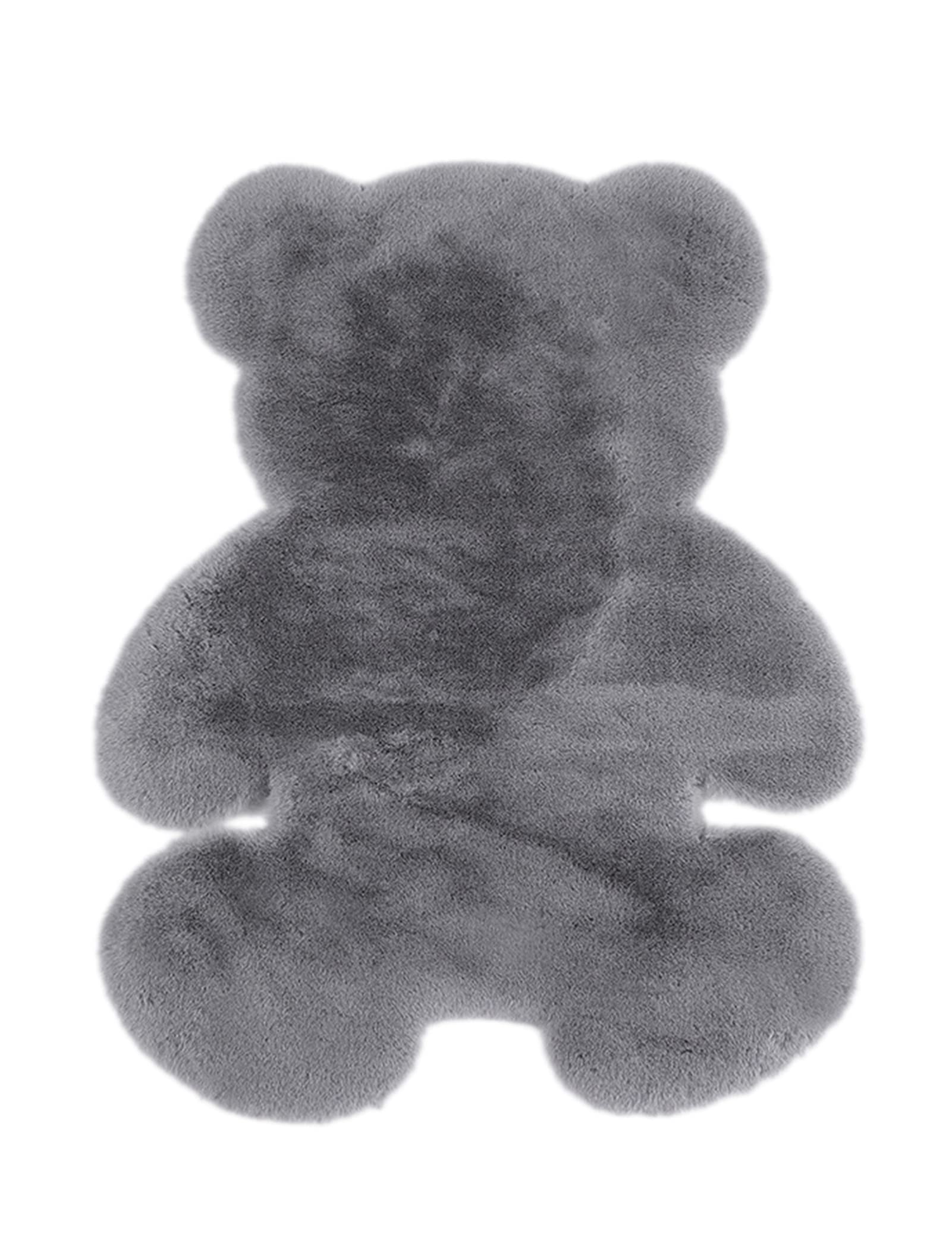 KRIPINC Fluffy Carpet, Soft Bear Shaped Faux Fur Rug, Anti-Skid Decor Sheepskin Rug for Living Room, Bedroom, Bedside(Grey)