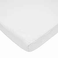 Vista 1 de American Baby Company Heavenly Soft - Sábana bajera ajustable de felpilla para cuna de 24 x 38 pulgadas, cálida y acogedora, color blanco