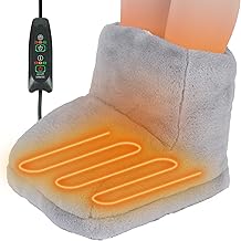 Rocotto Electric Foot Warmer, Electric Foot Warmer, Temperature Adjustment, Timer Function, Washable Heating Equipment, Foot Heater, Warm Goods (Gray, Long)