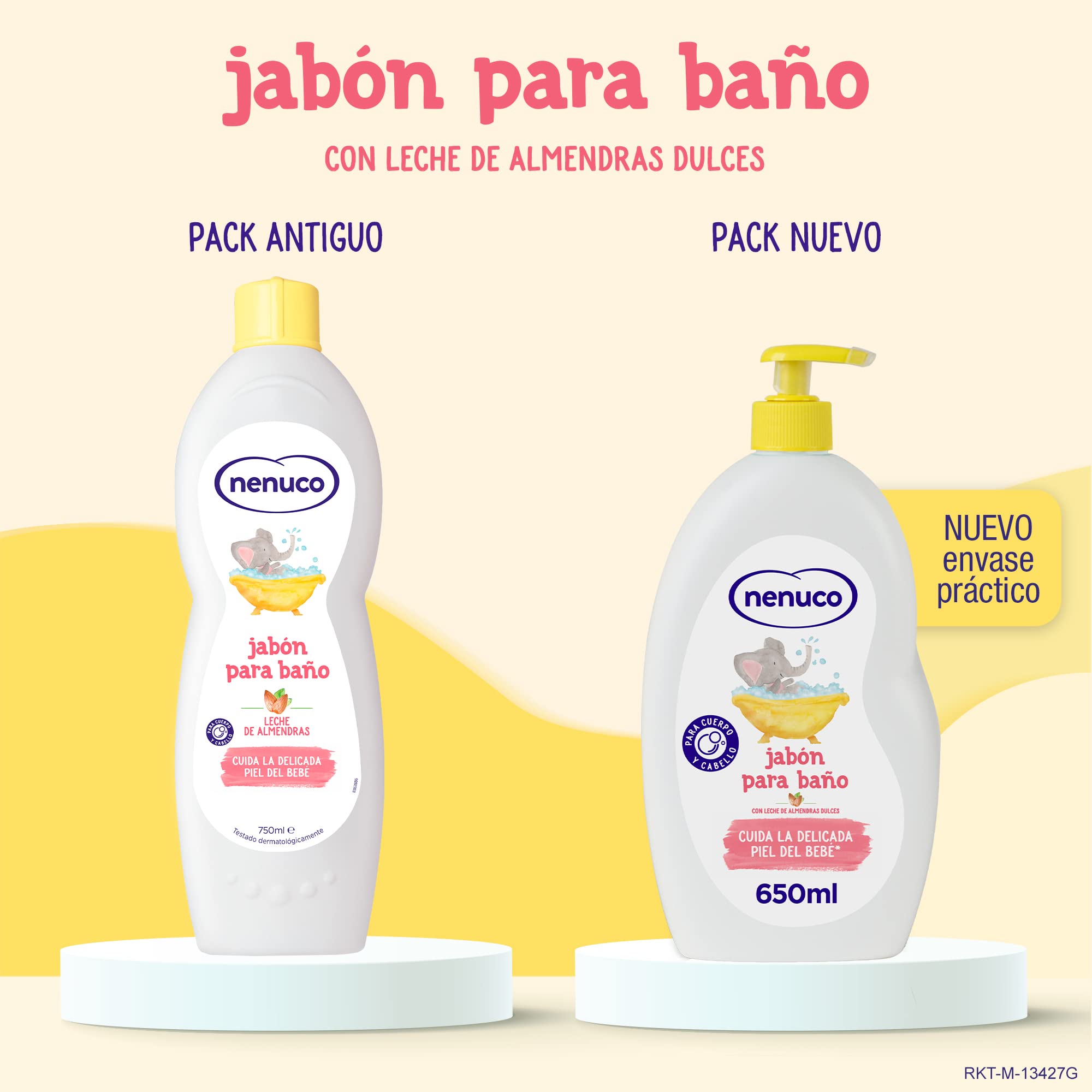 Nenuco Mydło do kąpieli z mlekiem słodkich migdałów, do ciała i włosów, 650 ml