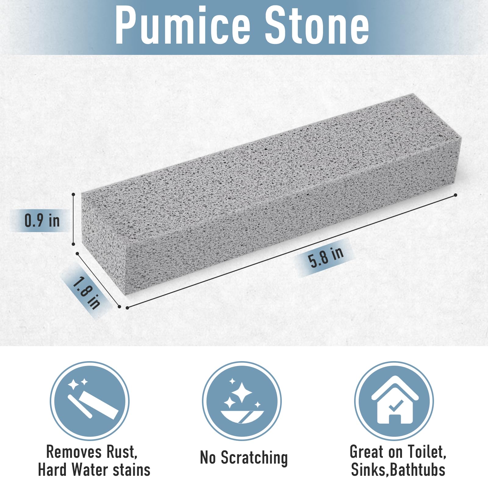 WISYOK 36 Pack Pumice Stone Toilet Bowl Cleaner, Hard Water Ring Calcium Buildup Remover, Grey Pumice Stone for Bathroom, Sink, Bathtub, Pool, Grill Cleaning