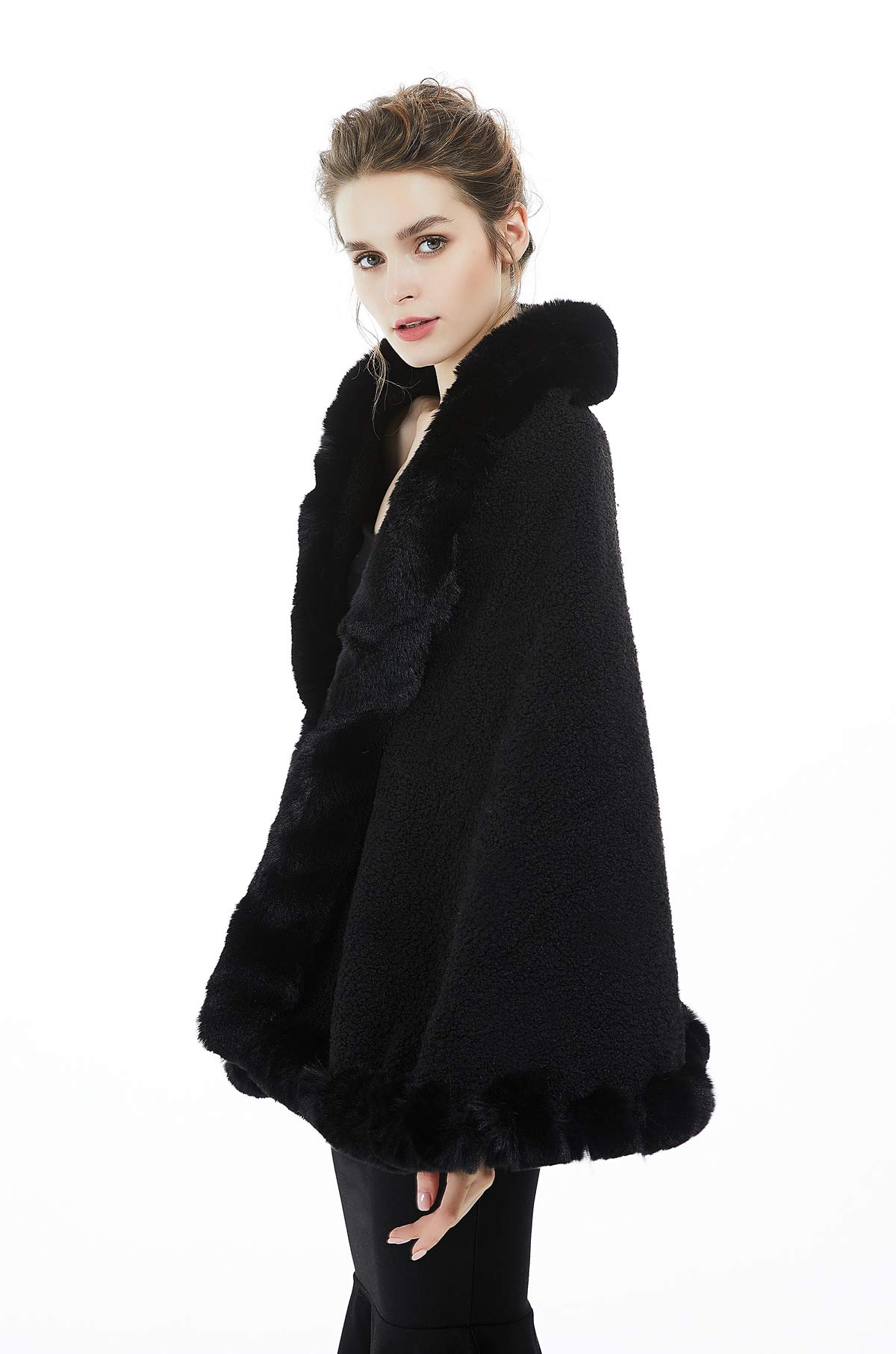 BEAUTELICATE Stola Scialle Pelliccia Sintetica Donna Coprispalle Sciarpa Elegante Bolero Invernale Caldo per Cerimonia Matrimonio Sposa Damigella