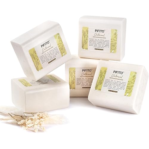 Pifito Oatmeal Melt and Pour Soap Base (5 lb) │ Bulk Premium 100% Natural Glycerin Soap Base │ Luxurious Soap Making Supplies