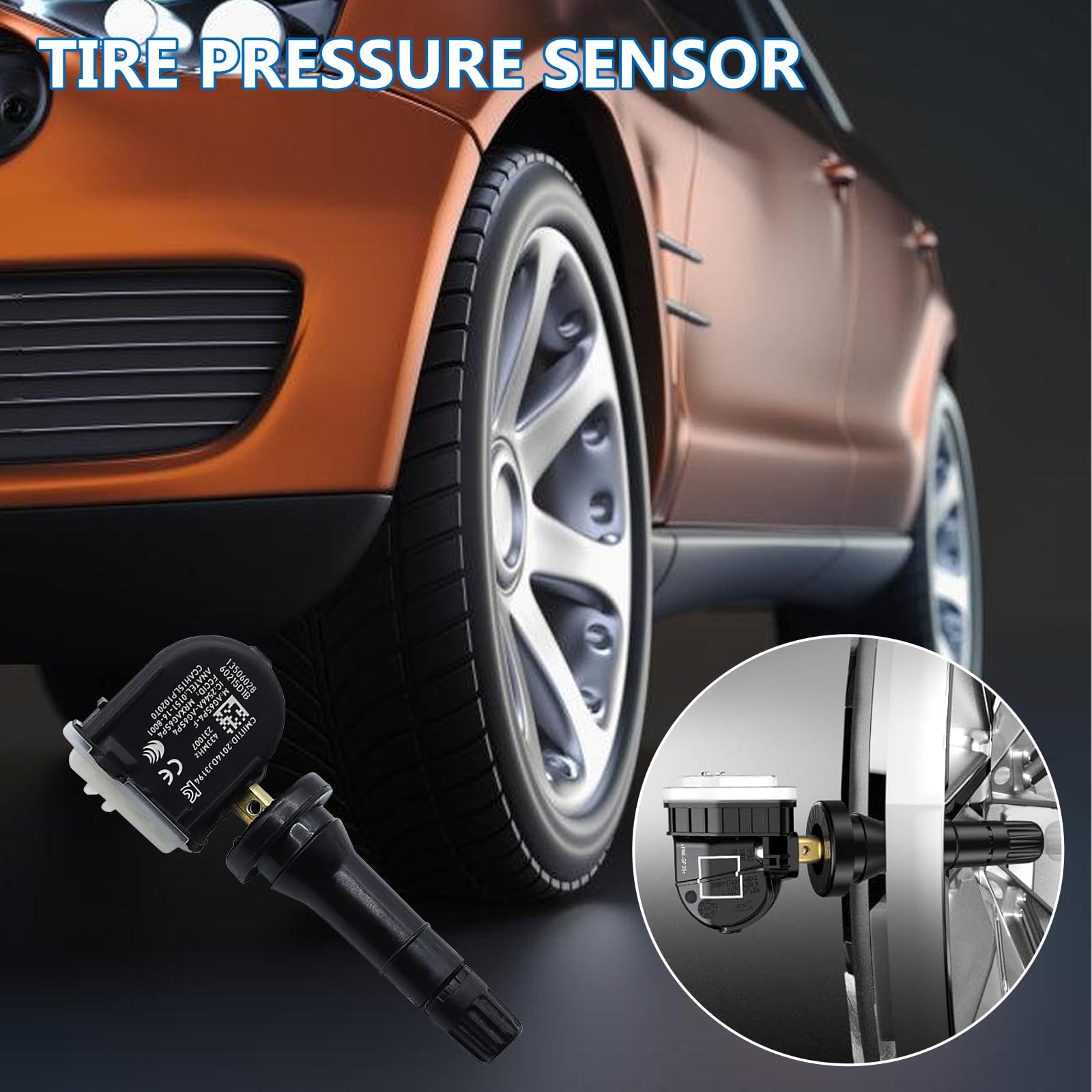 Sensore di pressione pneumatici, 4 pezzi, sistema di controllo della pressione pneumatici, sensore TPMS, sensore di pressione pneumatici, sensore di pressione pneumatici, sensore TPMS 13506028 per