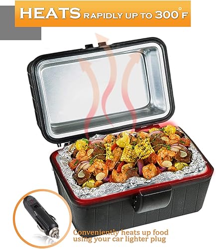 Miniatura 2 de VaygWay Lonchera portátil de 12 V, con aislamiento eléctrico, calentador de alimentos, universal, perfecto para viajes, picnic, campamento y