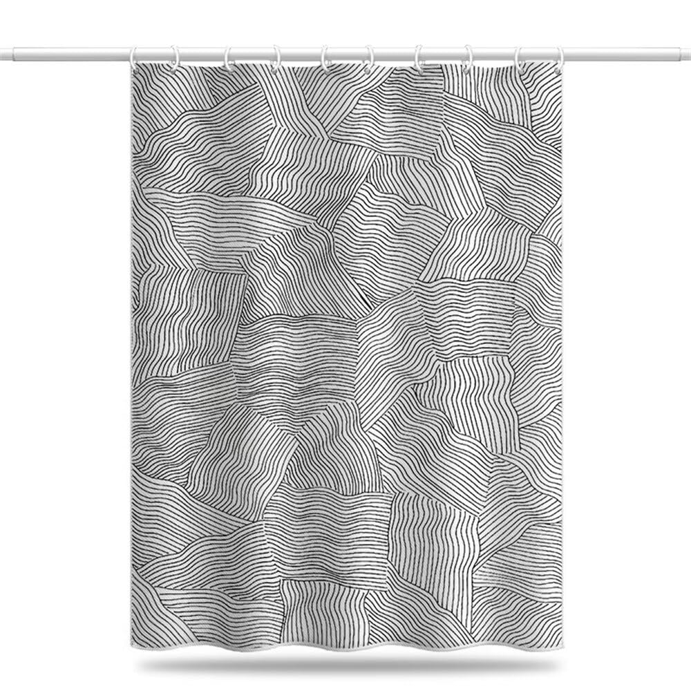 Rideaux salle de bain avec crochets au design graphique abstrait haut de gamme