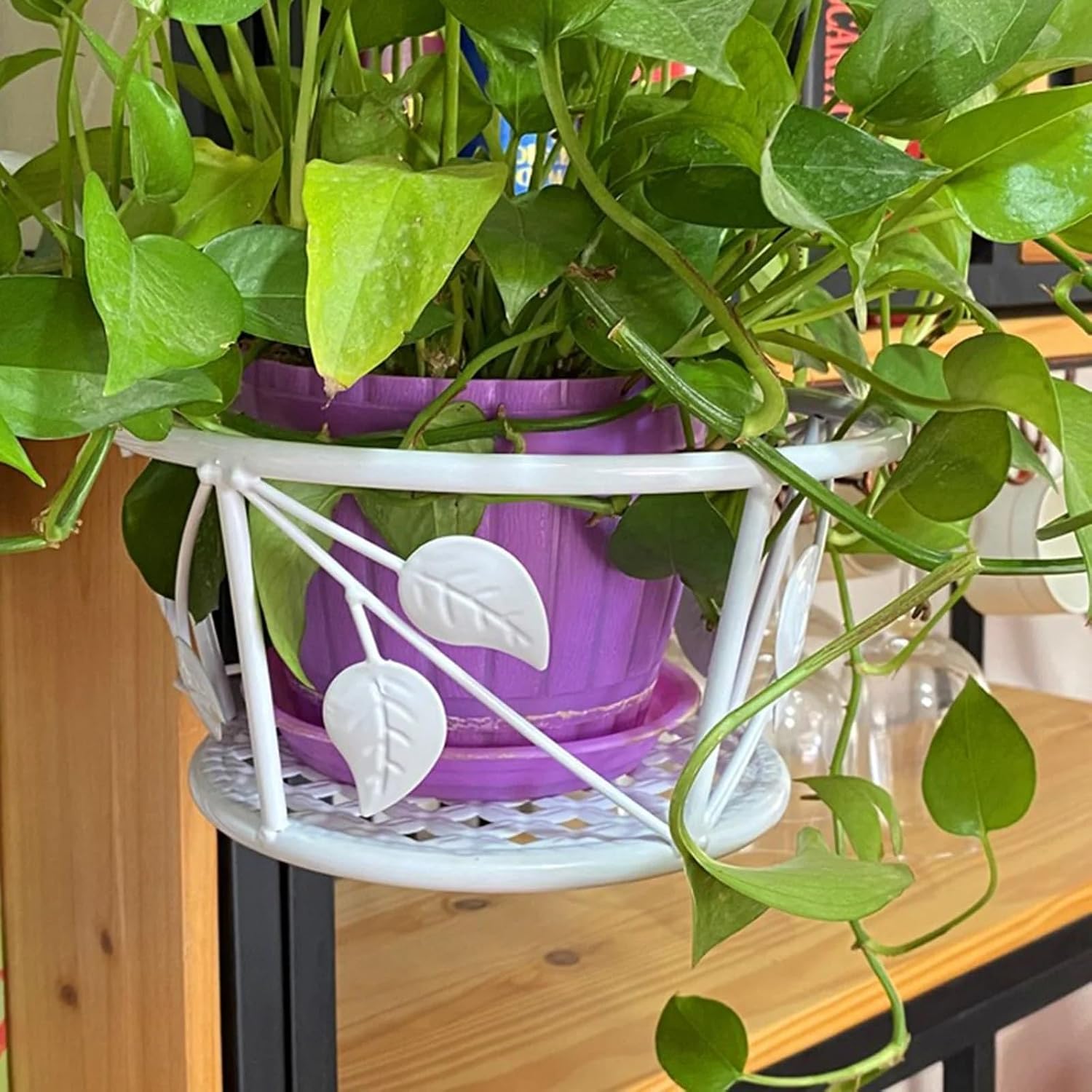 Flower POTS for Balcony Railings Hanging Basket Stands for Home Garden Decorations image 4